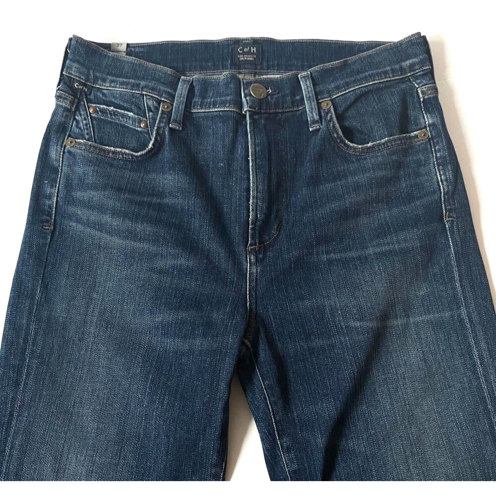 Citizens of Humanity Blue Rocket Skinny Studded Jeans Womens 27 Dark Split Hem - Picture 3 of 15